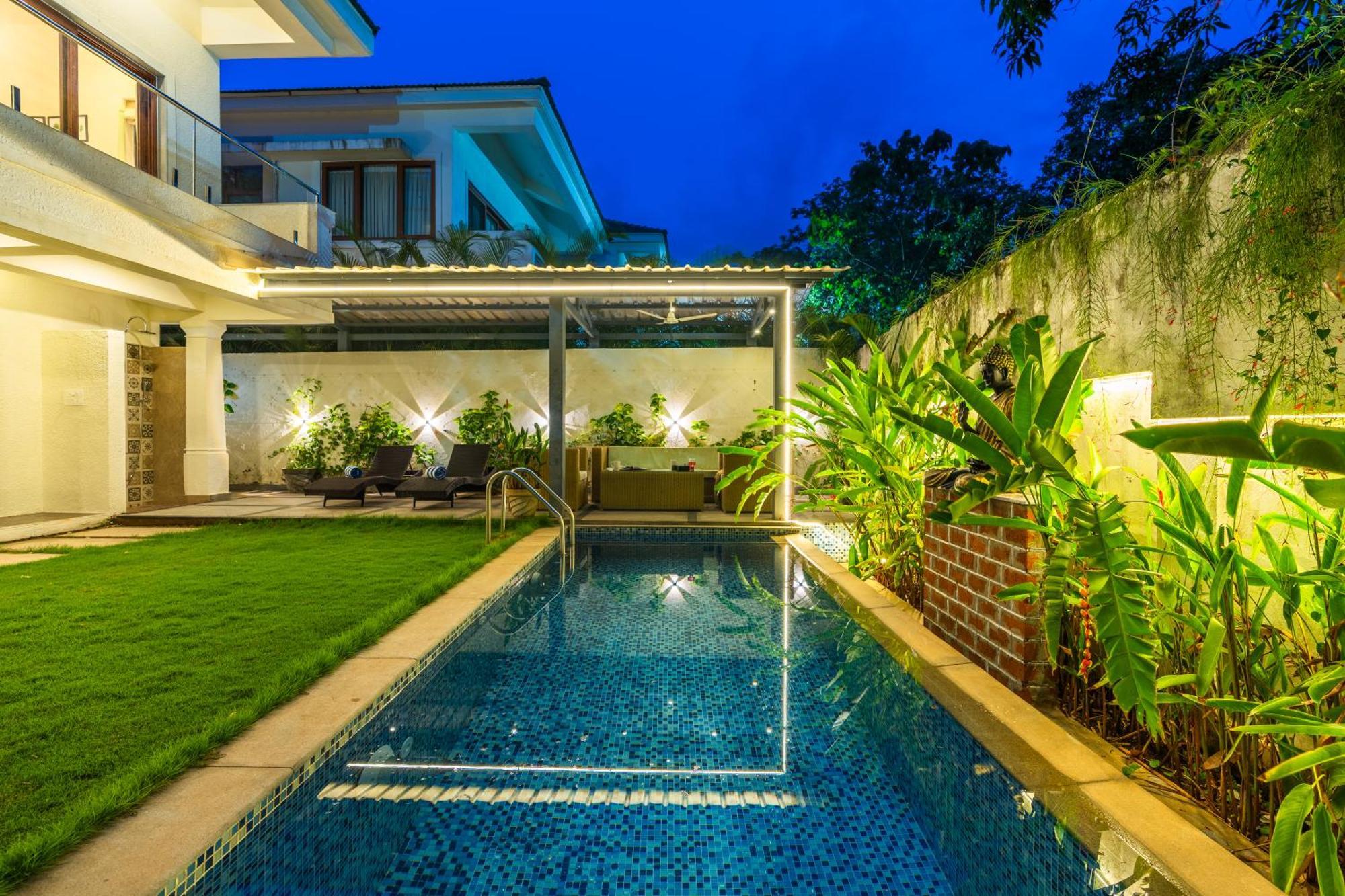 Elivaas 3 Bhk With Pvt Pool - Azalea Villa ชิโวลิม ภายนอก รูปภาพ