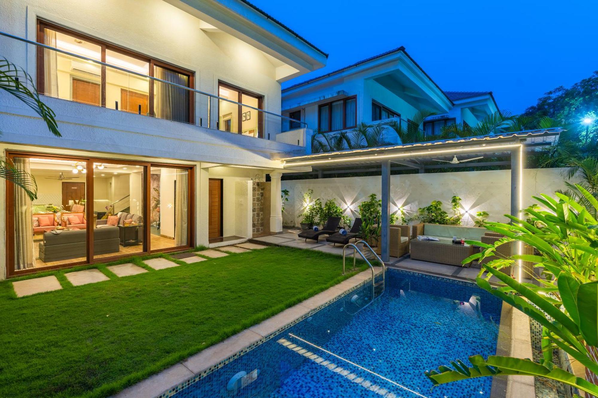Elivaas 3 Bhk With Pvt Pool - Azalea Villa ชิโวลิม ภายนอก รูปภาพ